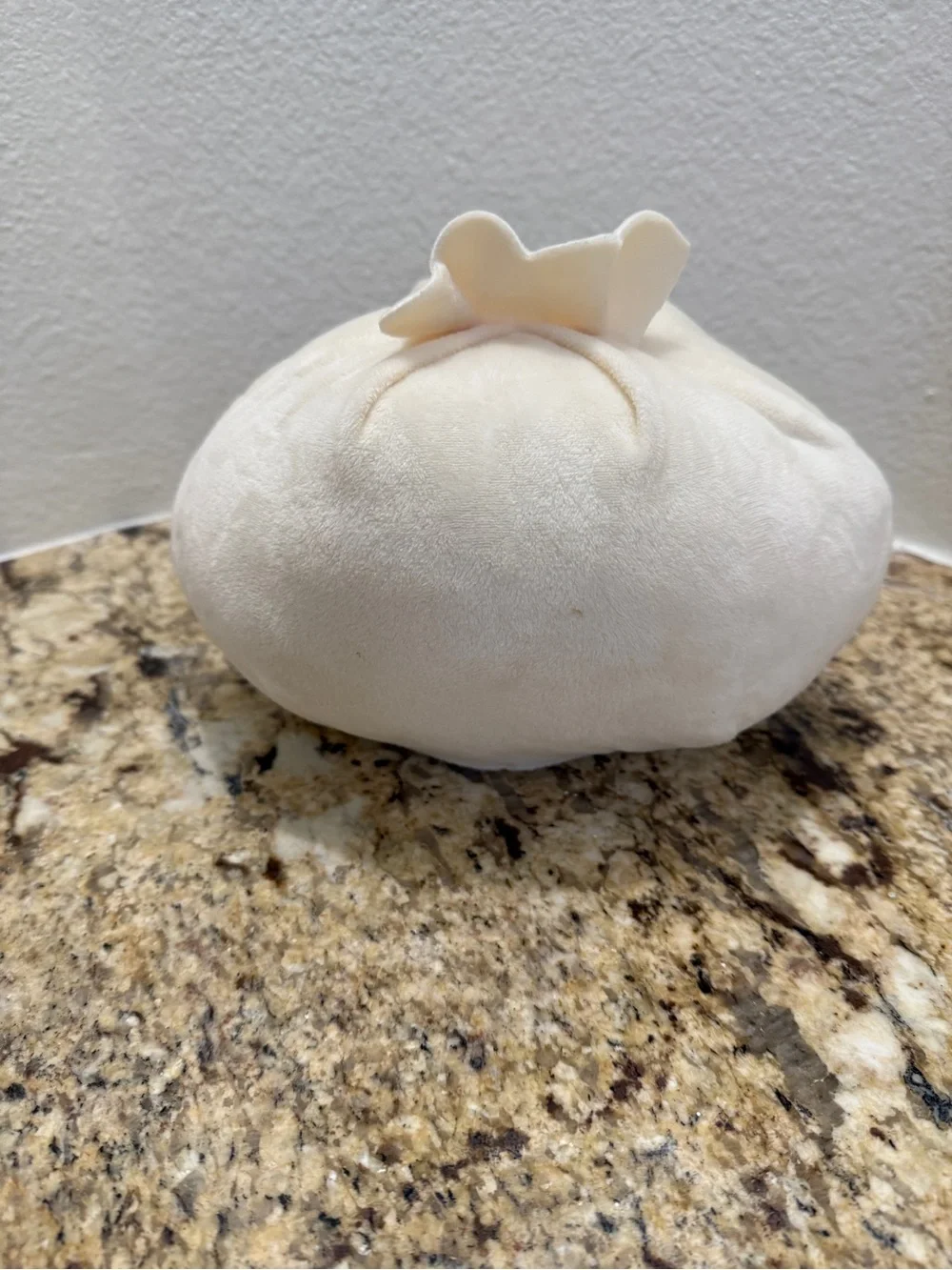 BMI Cream Garlic Plush with Brown Feet and Pink Tongue